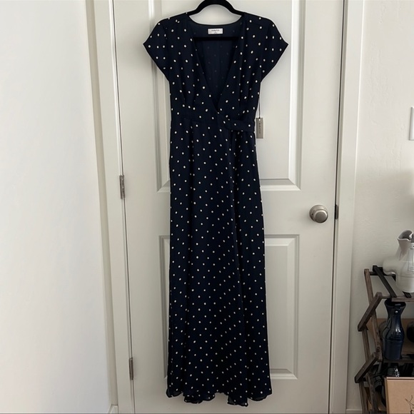 Aritzia Babaton Lexia Dress - Navy Polka Dots (S) - Picture 1 of 6